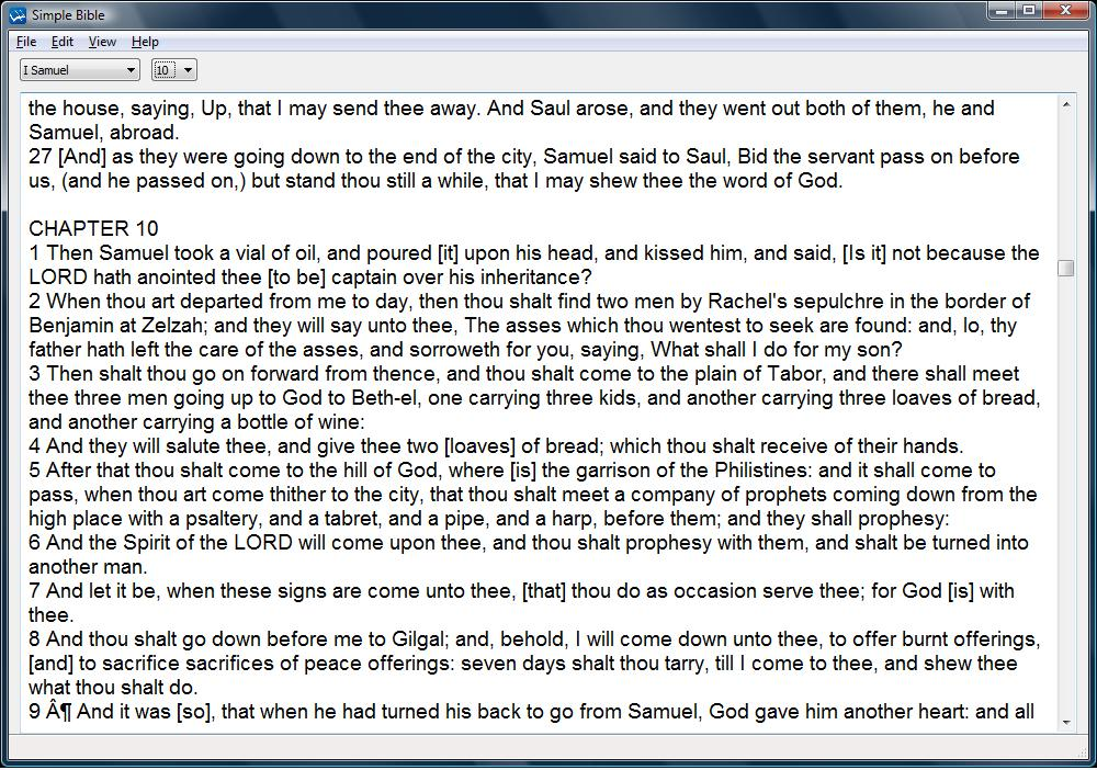 Simple Bible running on Windows Vista Simple Bible on Windows Vista